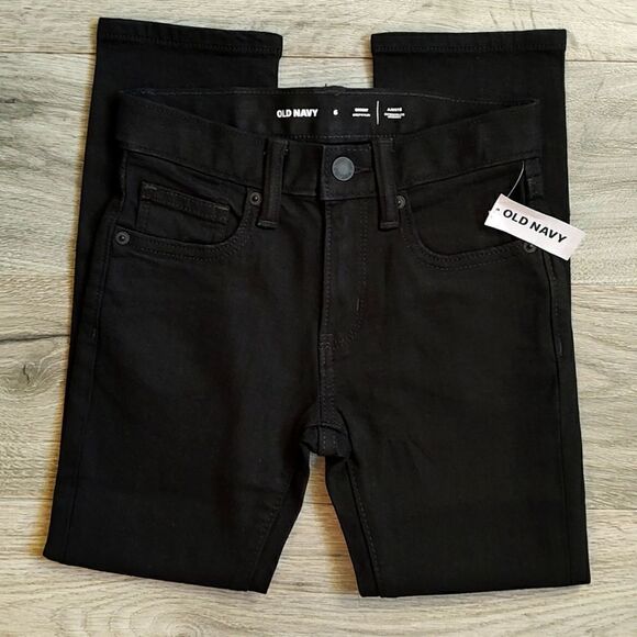Old Navy New With Tag Built-In Flex Black Skinny Boy Jeans With Adjustable Waist - Picture 5 of 11